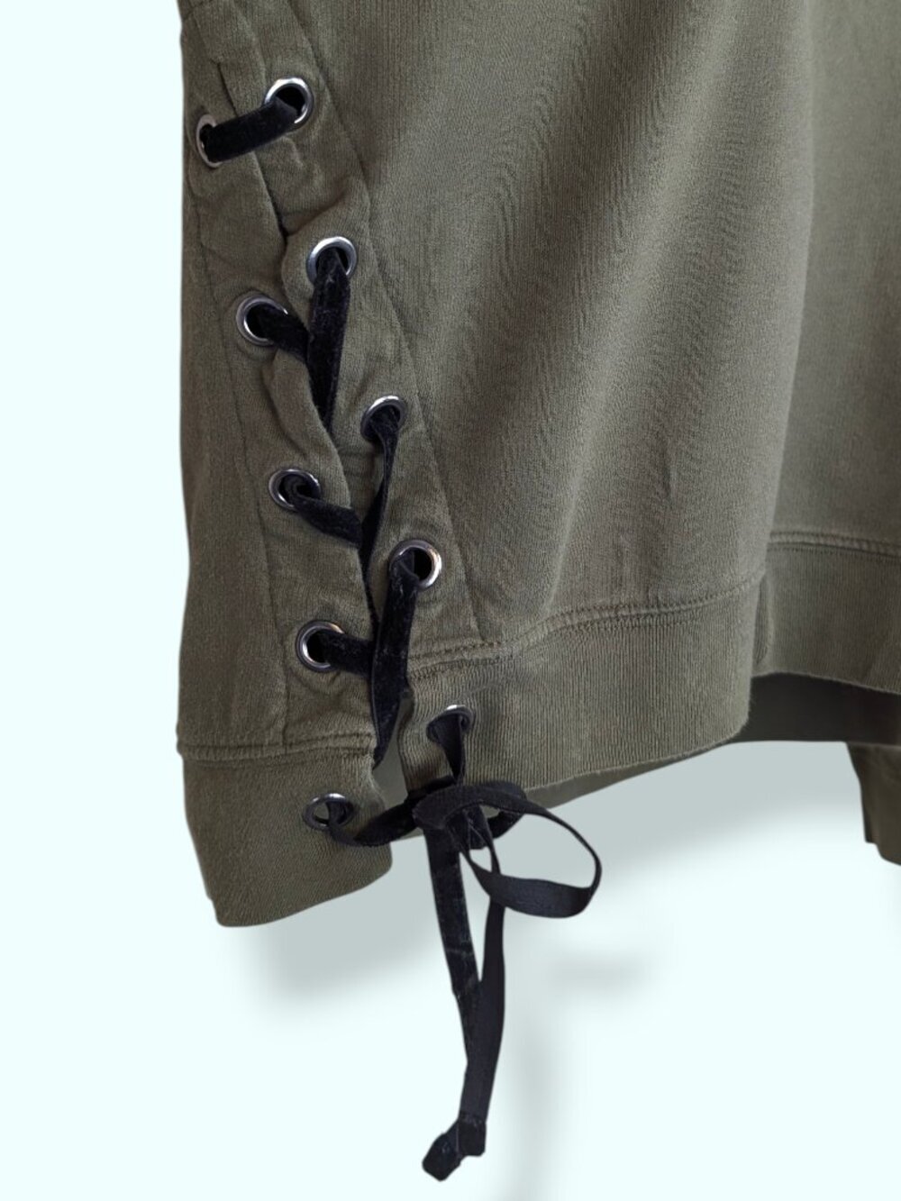 Noisy May Green Laced Crew Neck Sweater - Picture 5 of 10